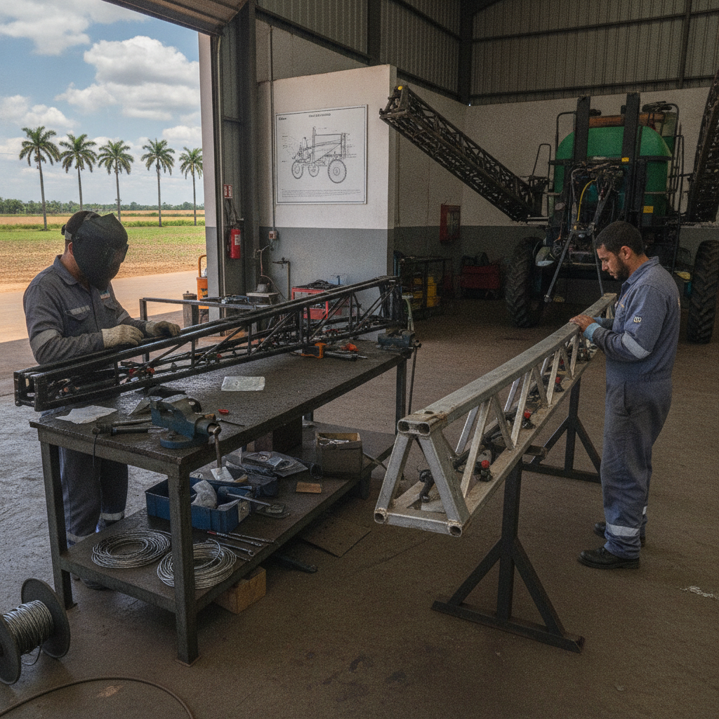 Benefícios da Fibra de Carbono em Barras de Pulverizador Agrícola | Goiânia
