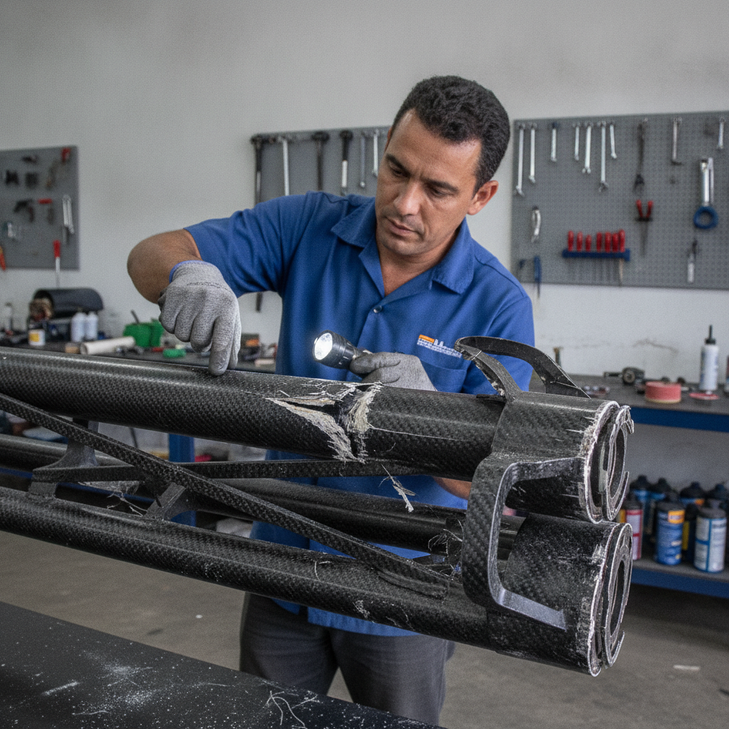 Como Identificar Danos na Barra de Pulverizador em Fibra de Carbono | Goiânia